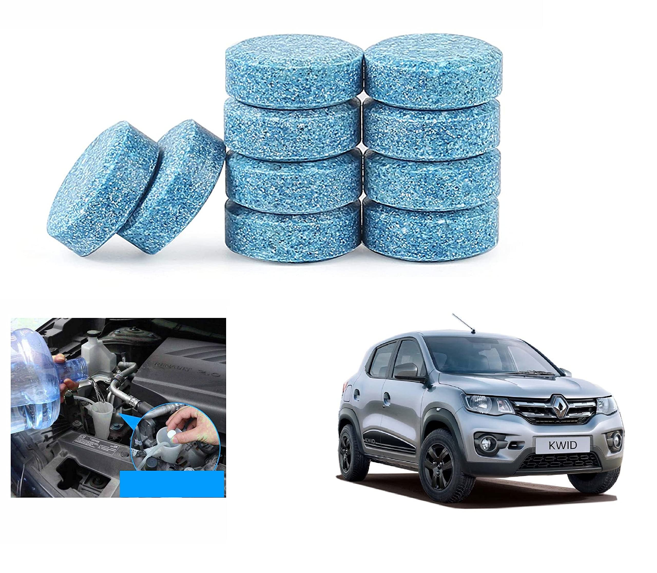Asryd Car Wiper Detergent Effervescent Tablets Auto Windshield Cleaner Glass Tablets| Better Visibility | Safer Driving | Made in India | for Renault Kwid (10 Tablets)-image-40