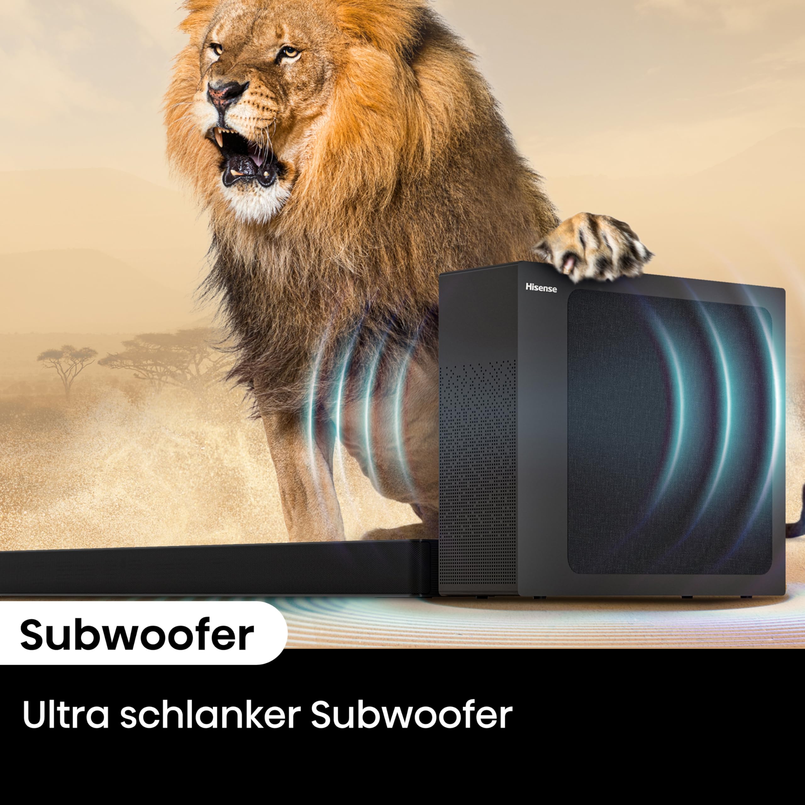 Hisense Bundle of 50E7Q Fehrnseher, 50 Zoll, 4K QLED, Smart TV+ HS2100, 2.1 Kanal Soundbar, 240W max Audio Power,Dolby Audio, DTS Virtual:X, Ultra-Slim Wireless subwoofer, TV Mode, EzPlay