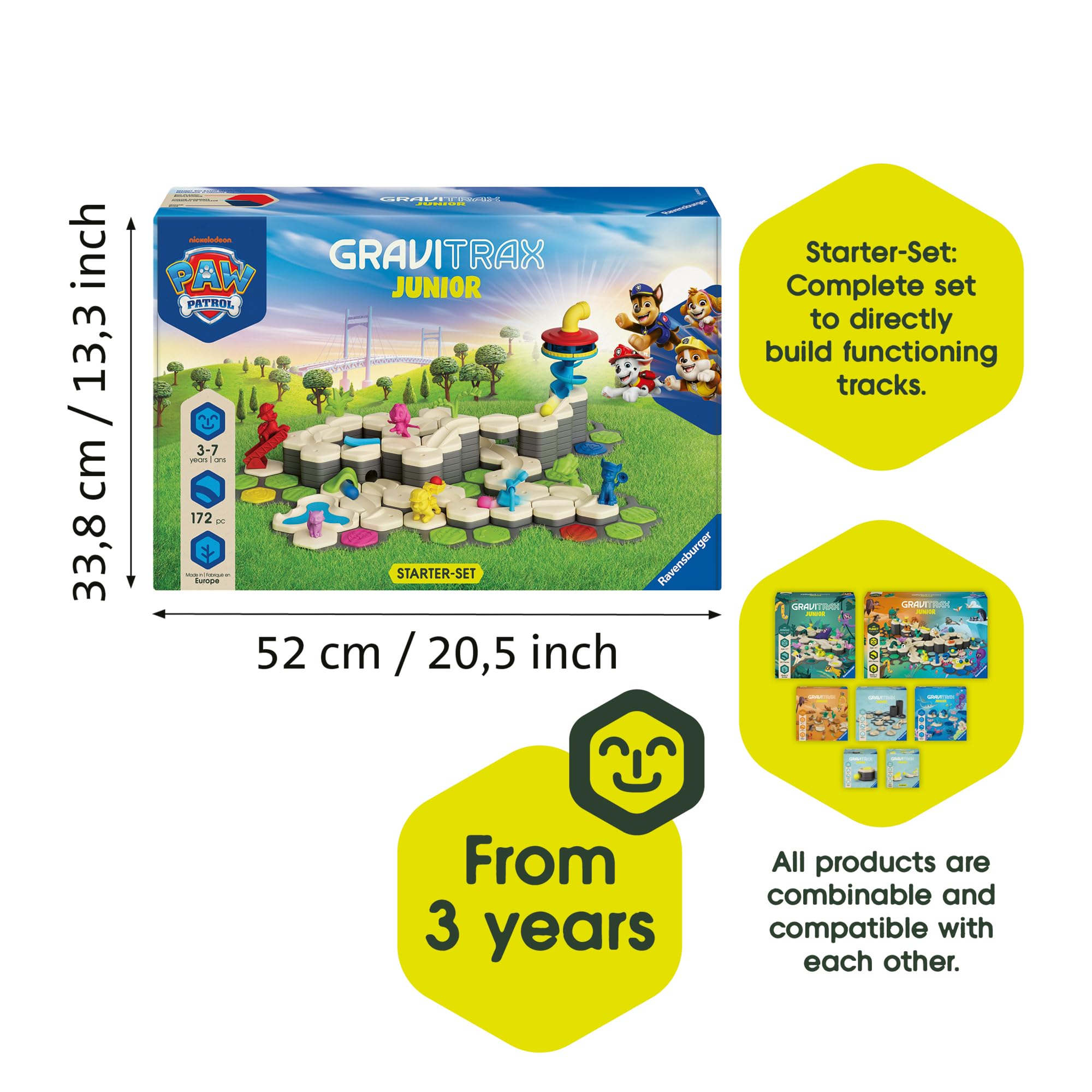Ravensburger GraviTrax Junior PAW Patrol Starter-Set XXL 12020007 - Kugelbahn ab 3 Jahre - Murmelbahn und Konstruktionsspielzeug für Kinder - PAW Patrol Geschenk für Jungen und Mädchen