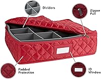 Vista 3 de Covermates Keepsakes - Adjustable Glassware Storage - Padded Protection - ID Window - Stain Resistant - Machine Washable - China Storage, Red