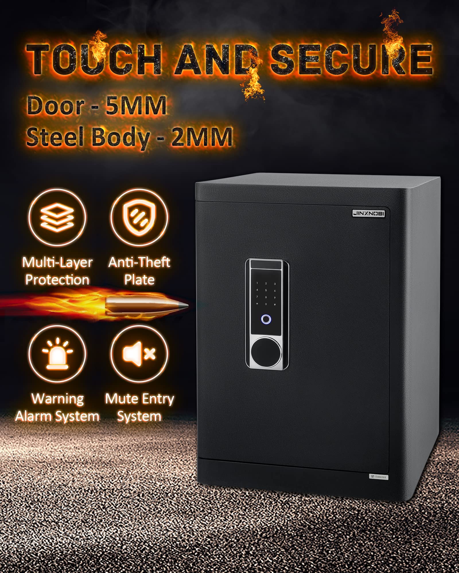 Buy JINXNOBI Large Biometric Safes for Home 4 Cubic Feet Security