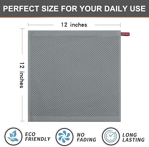 Miniatura 545 de Kitinjoy - Paños de cocina 100% algodón, paquete de 6 paños de cocina ultra suaves y absorbentes para secar platos, toallas de cocina de secado