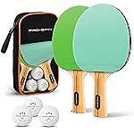PRO-SPIN Ping Pong Paddles - High-Performance Set with Premium Table Tennis Rackets, 3-Star Ping Pong Balls, Compact Storage Case (2-Player Set, Mint/Green)
