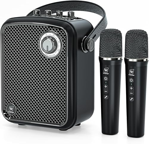 Amplificador de voz con 2 micrófonos inalámbricos, altavoz Bluetooth portátil de 70 W con micrófono, sistema de altavoces PA pequeño, máquina de