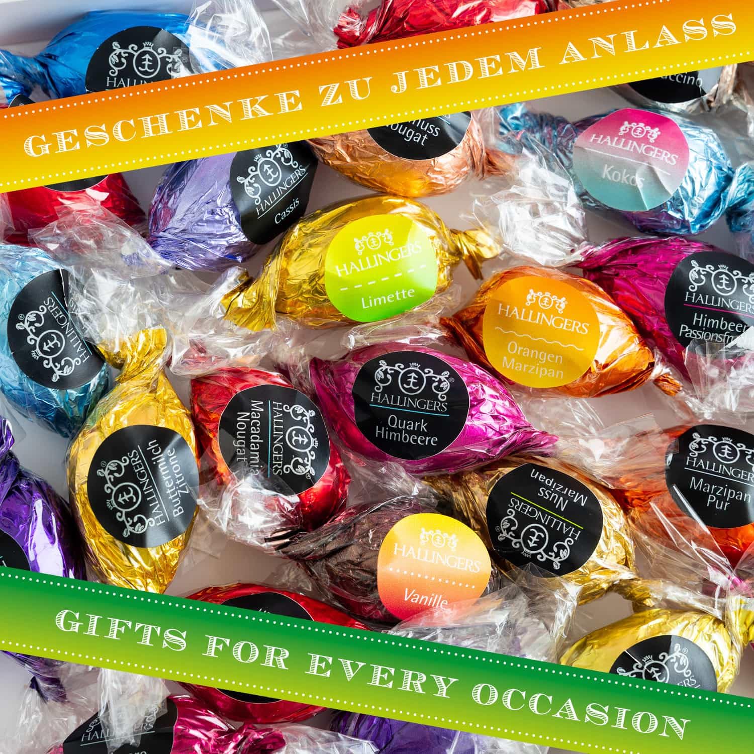 Hallingers Genuss Manufaktur Feinkost Oster-Geschenk-Set - XL-Geschenkkorb "Easter Bag gree..." großes Osternest 1 Schokoladen-Tafel, 9 Trüffel & 20 Pralinen-Ostereier, Ostern Körbchen für Frauen