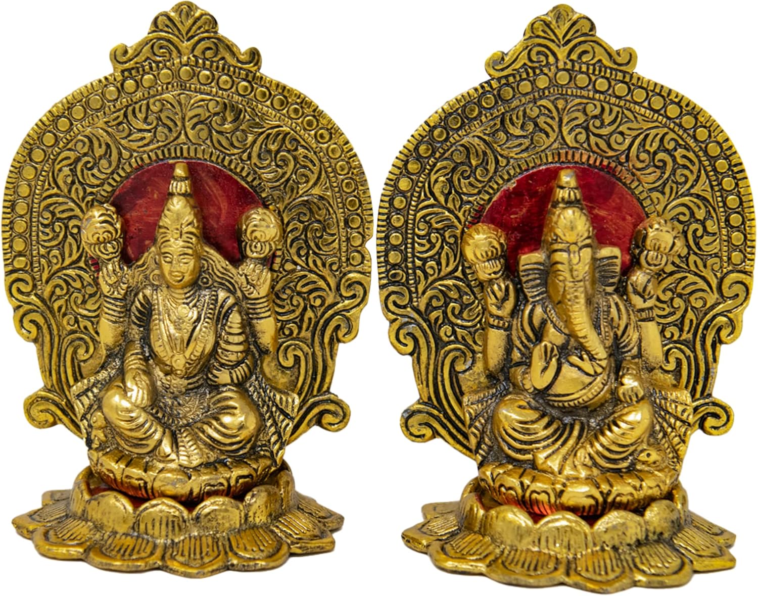 Wonder Care Ganesha Lakshmi Statues Metal Lakshmi Idol Ganesha Statues