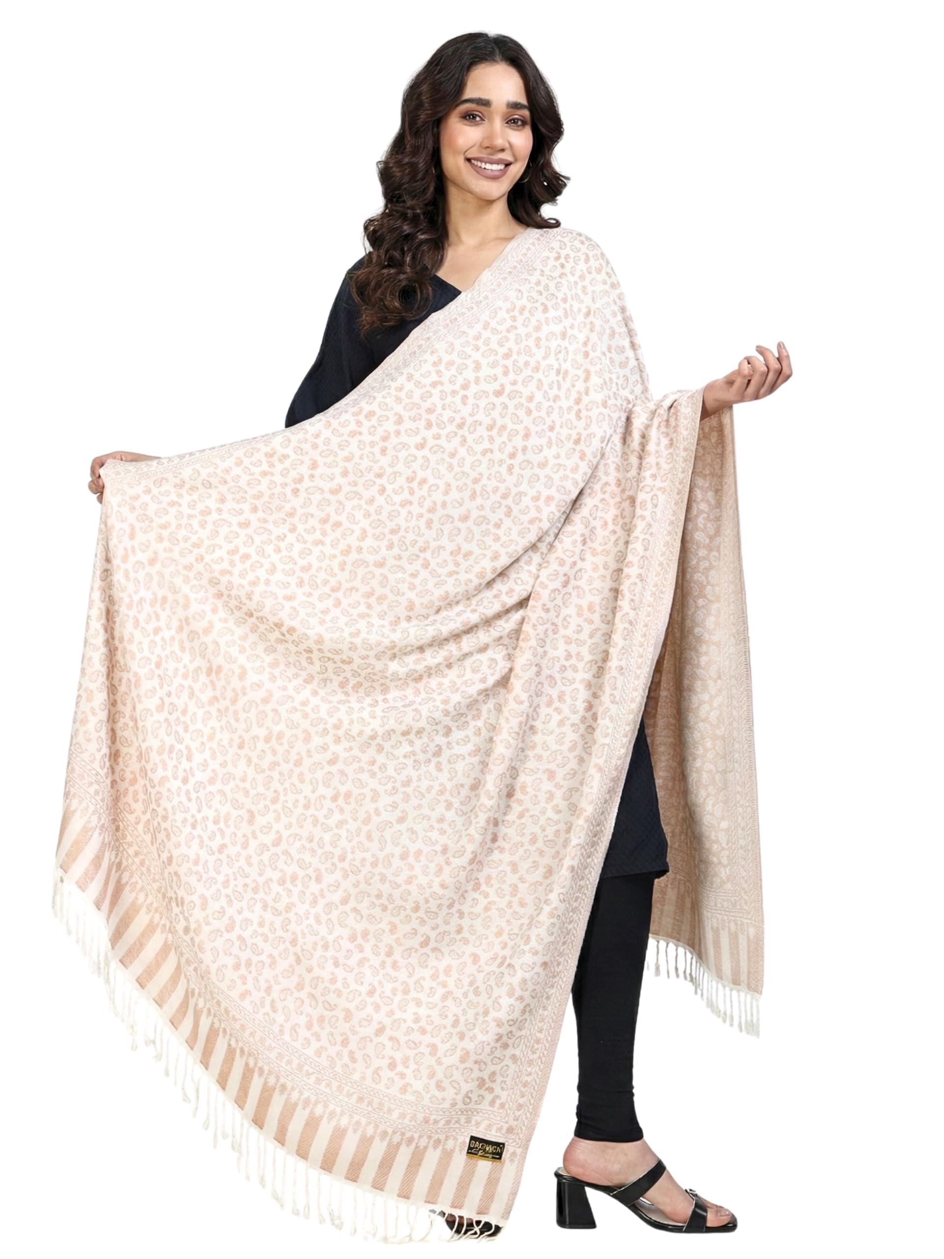 Women's Acro Wool Shawl, Traditional Design, 200 cm x 100 cm-image-39