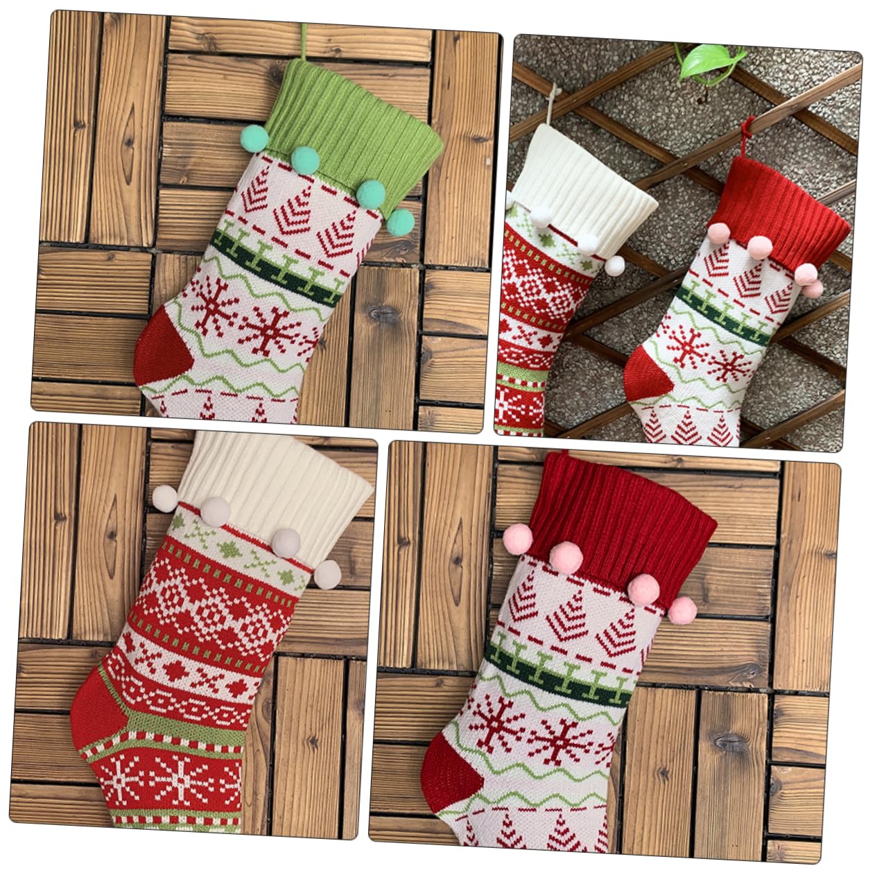 Cabilock 3stücke Weihnachtsstrumpf als Geschenketüte für Junge Mädchen mit Festlichem Design für Weihnachtsbaum und Kamin zum Aufbewahren von Süßigkeiten und Geschenken