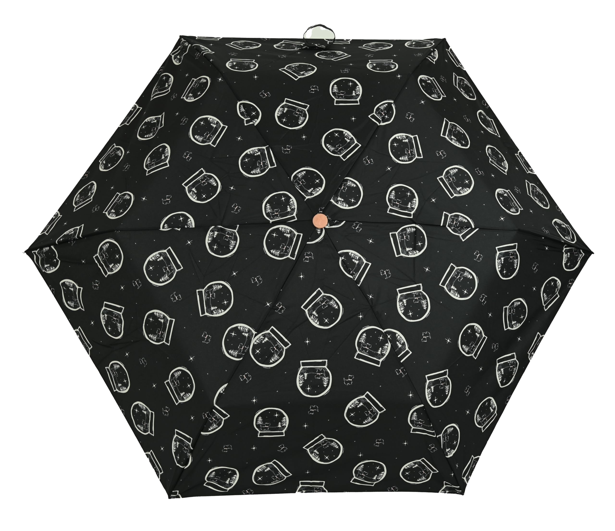 Radley Women's Black London Snow Globe Responsible Superlite Responsible Telescopic Foldaway Umbrella In