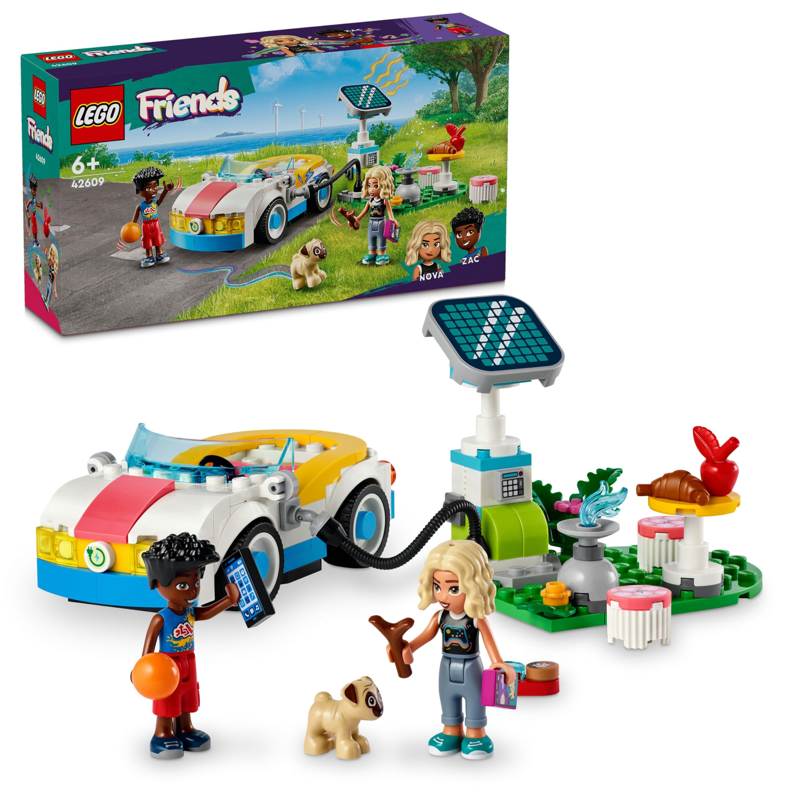 エリー LEGO Friends Elektrikli Araba ve Şarj İstasyonu 42609-6 Yaş ve