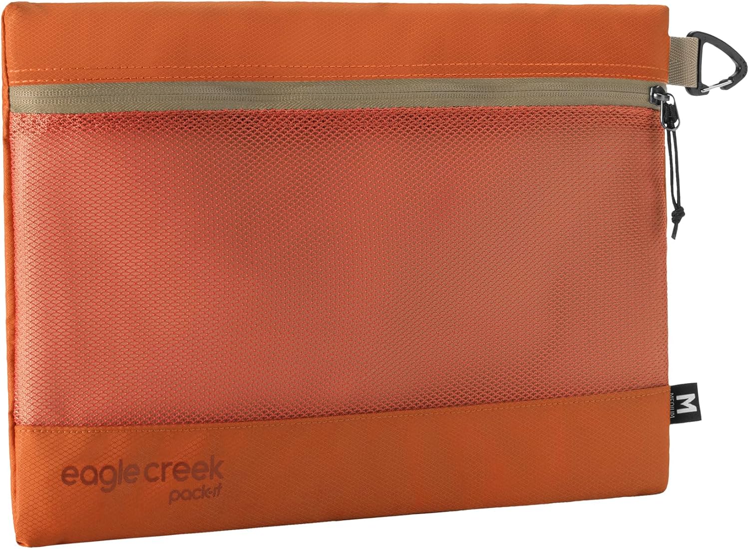 Eagle Creek Pack It Reveal Sack - Compact Storage Sack for Electronics & Small Accessories - Quick-Attachment Hook - Mesh Fabric Build - Zippered Travel Pouch - Quick-Dry Material - Storm Grey