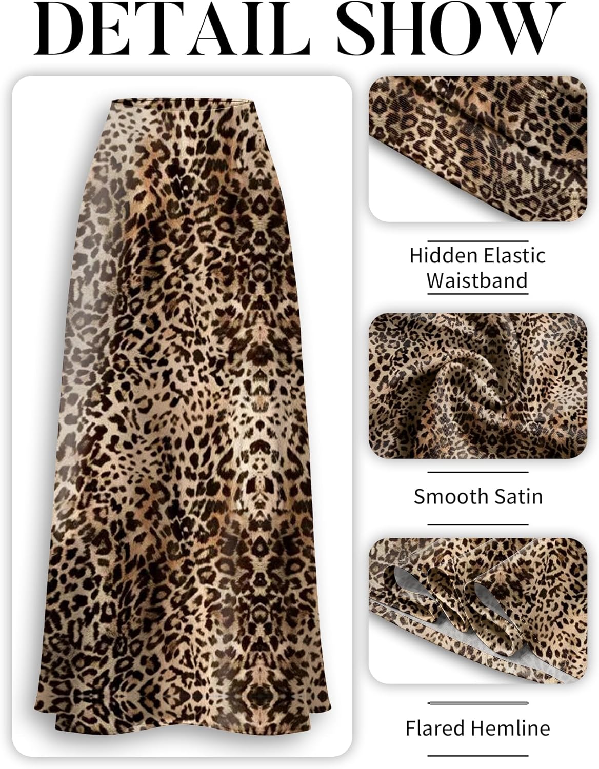 ELLEVEN Women's Maxi Satin High Waisted Skirts Elastic Waistband Party Wedding A-Line Long Silk Skirt - Image 6