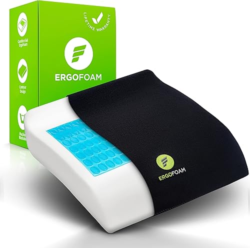 ErgoFoam Cojines para silla de ruedas para aliviar la presión, transpirable, cojín de gel cómodo, cojín ligero de espuma viscoelástica para silla de