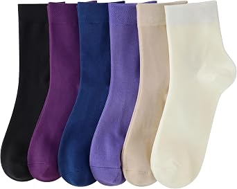 Women Thin Socks Rayon Bamboo Ankle Silky Quarter Anti Odor Casual Summer Socks 6 Pairs