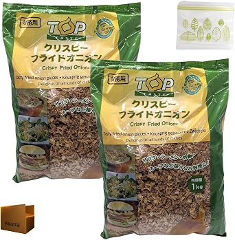 Pikotta Crispy Fried Onions, Commercial Use, 2.2 lbs 1 kg x 2 Bags, Commercial Super Su, Salad, Ramen, Hamburger, Hot Dog, Soup, etc