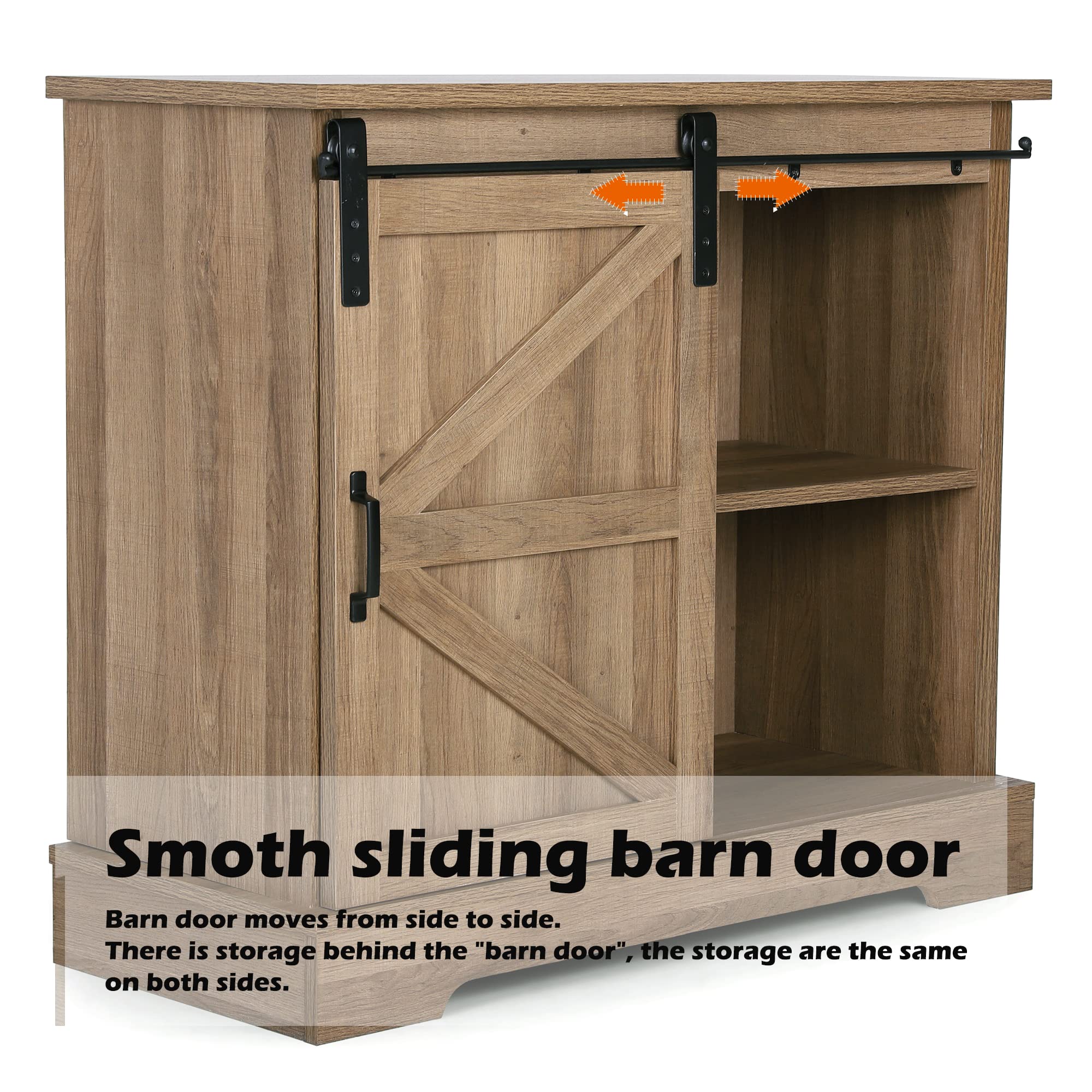 Farmhouse Coffee Bar Sliding Barn Door Kitchen Sideboard