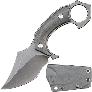 C1299 Fixed Blade Knife,D2 Steel G10 Handle Outdoor Claw Teeth Knife for Camping, Hiking, Fishing with kydex Sheath(Black) … - Ccanku