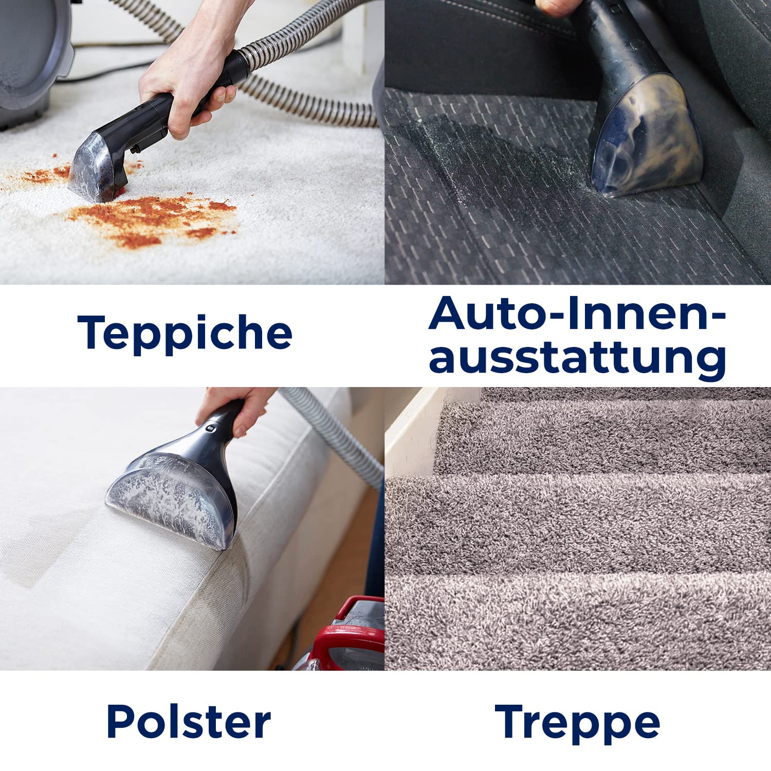 BISSELL MultiClean Spot&Stain | Mehrflächenreiniger für Teppiche, Polster, Treppen und Autos | Inklusive Formel und Zubehör | 330 W, 74 dB | BISSELL 4720 M