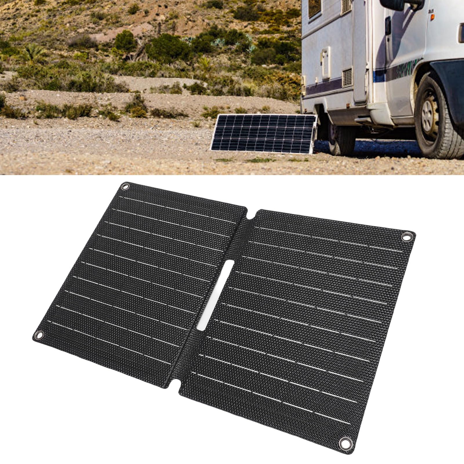 Generic Chargeur solaire portable 16 W, panneau de charge solaire pliable en silicium monocristallin ETFE avec ports USB pour camping, randonnée, téléphones et batteries externes.
