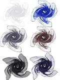6 Pieces Chiffon Scarf 1950s Square Neck Head Scarfs Vintage Soft Polyester for Women Lady