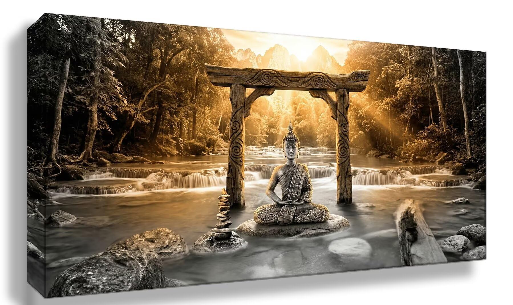 Diamond Painting Zen Diamond Painting Erwachsene Groß XXL Landschaft, 5D Full Eckige Steine Drill Diamanten Malen Nach Zahlen, DIY Set Kreativ Set für Erwachsene Home Decor Wanddeko 100x200cm, Cod-832