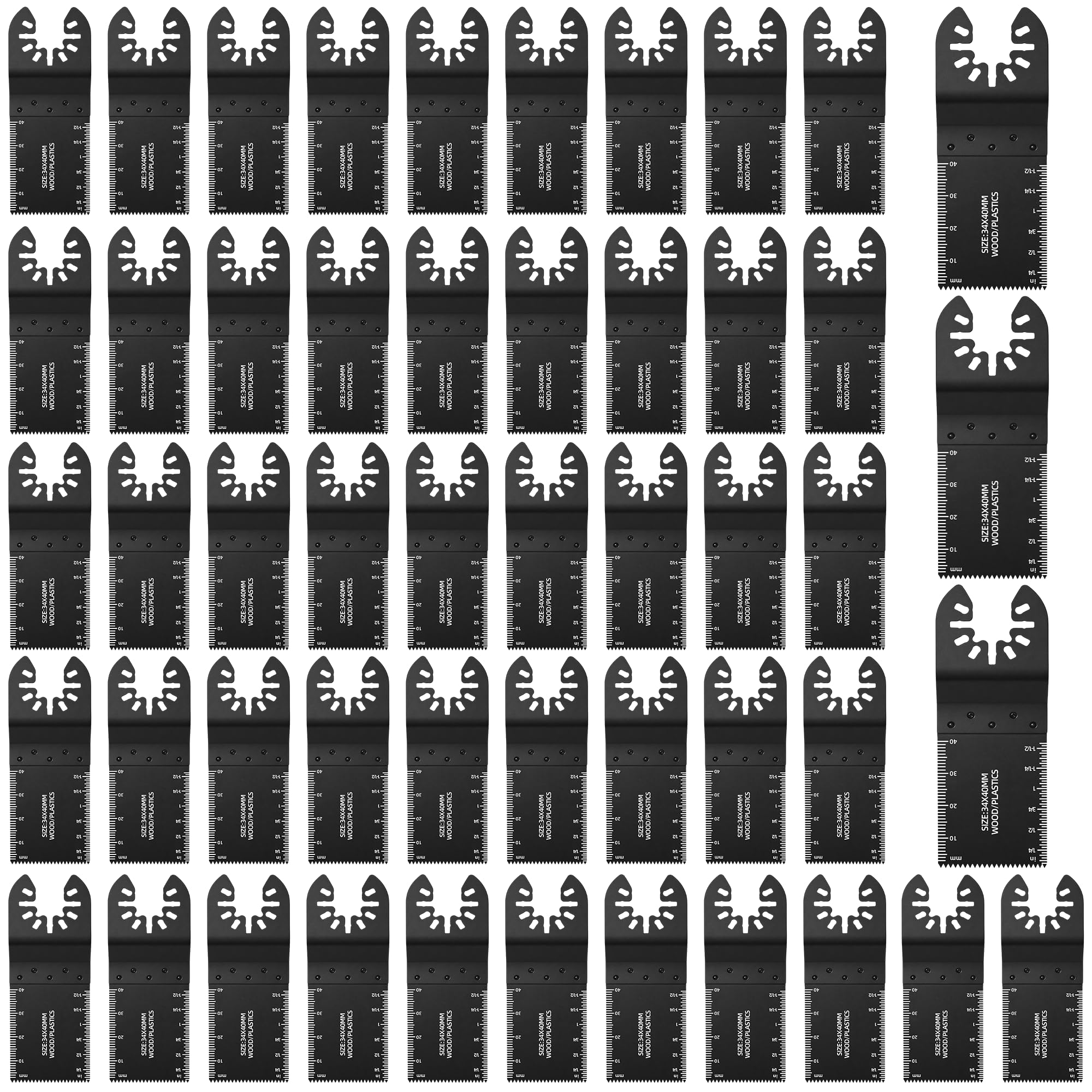 Zeeorymn 50pcs Multi Tool Blades,Multitool Blades for Wood,Universal Oscillating Saw Blades Compatible with Dewalt, Milwaukee, Makita, Ryobi, Rockwell, Bosch.
