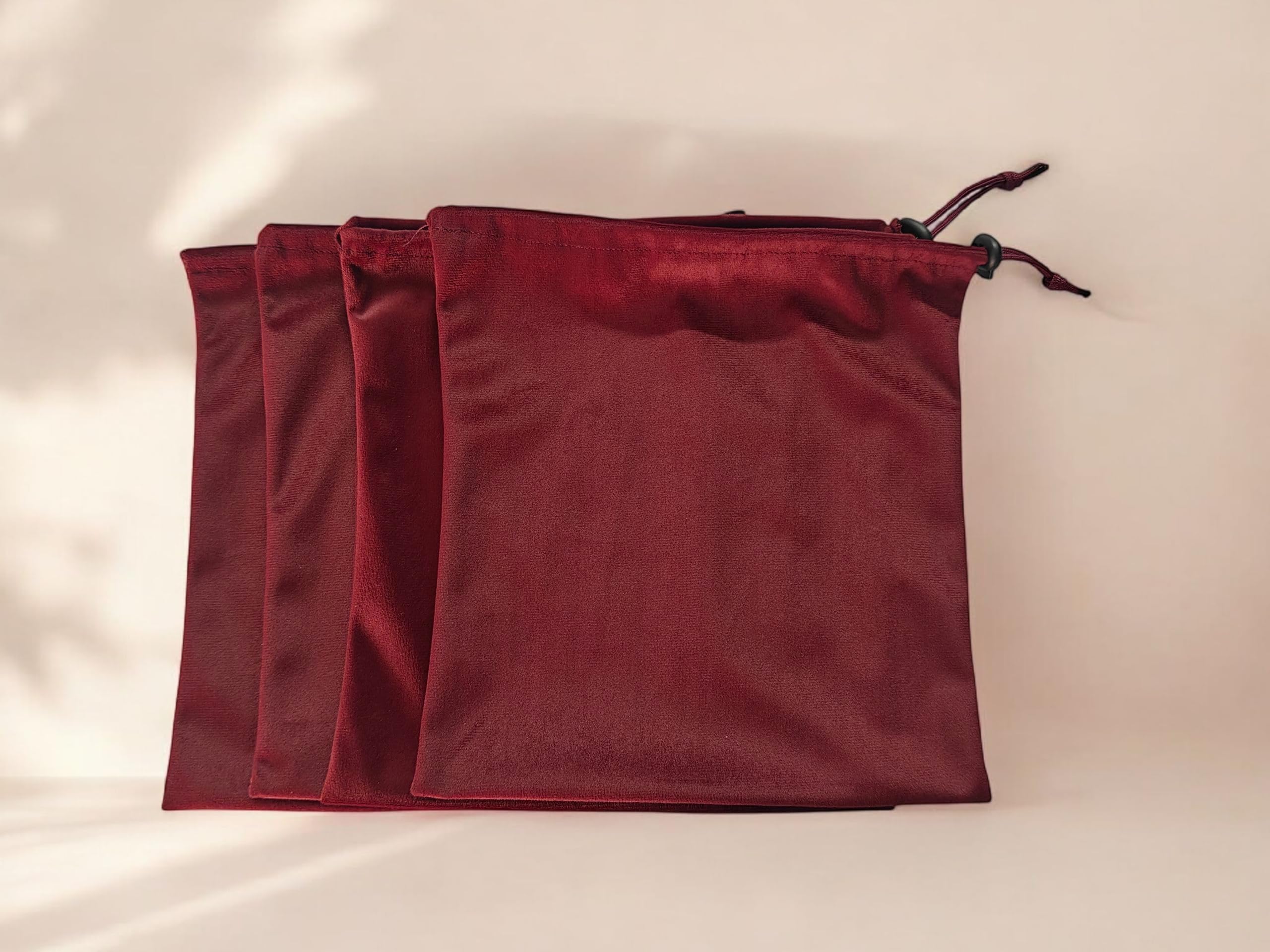 Pack of 4 Velvet Storage Pouches 10x10 Inch with Press Lock Closure | Soft Reusable Travel Organizer Bags for Jewelry, Gifts, Accessories & Small Items-image-11