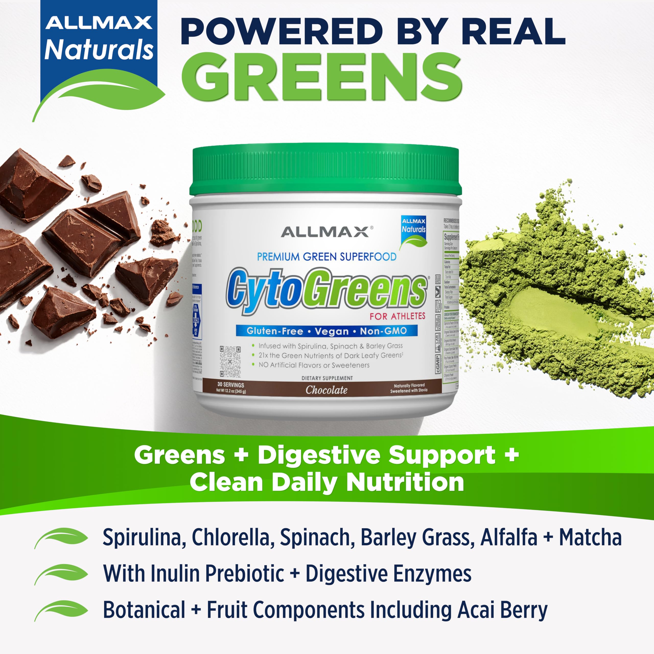 Amazon.com: ALLMAX Naturals CytoGreens Super Greens Powder