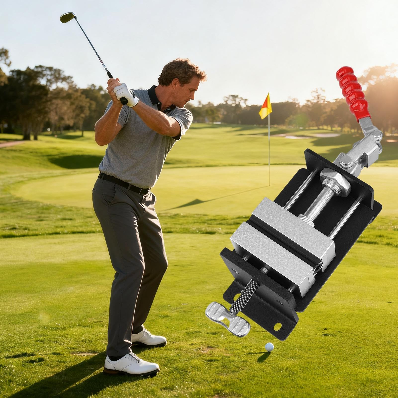 Mordaza Para Clubes De Golf Herramienta De Pinza Ajustable Para Palos De | Herramienta De Liberación Rápida Para Grip De Golf Para Casa Práctica Taller Gimnasio Campo De Golf