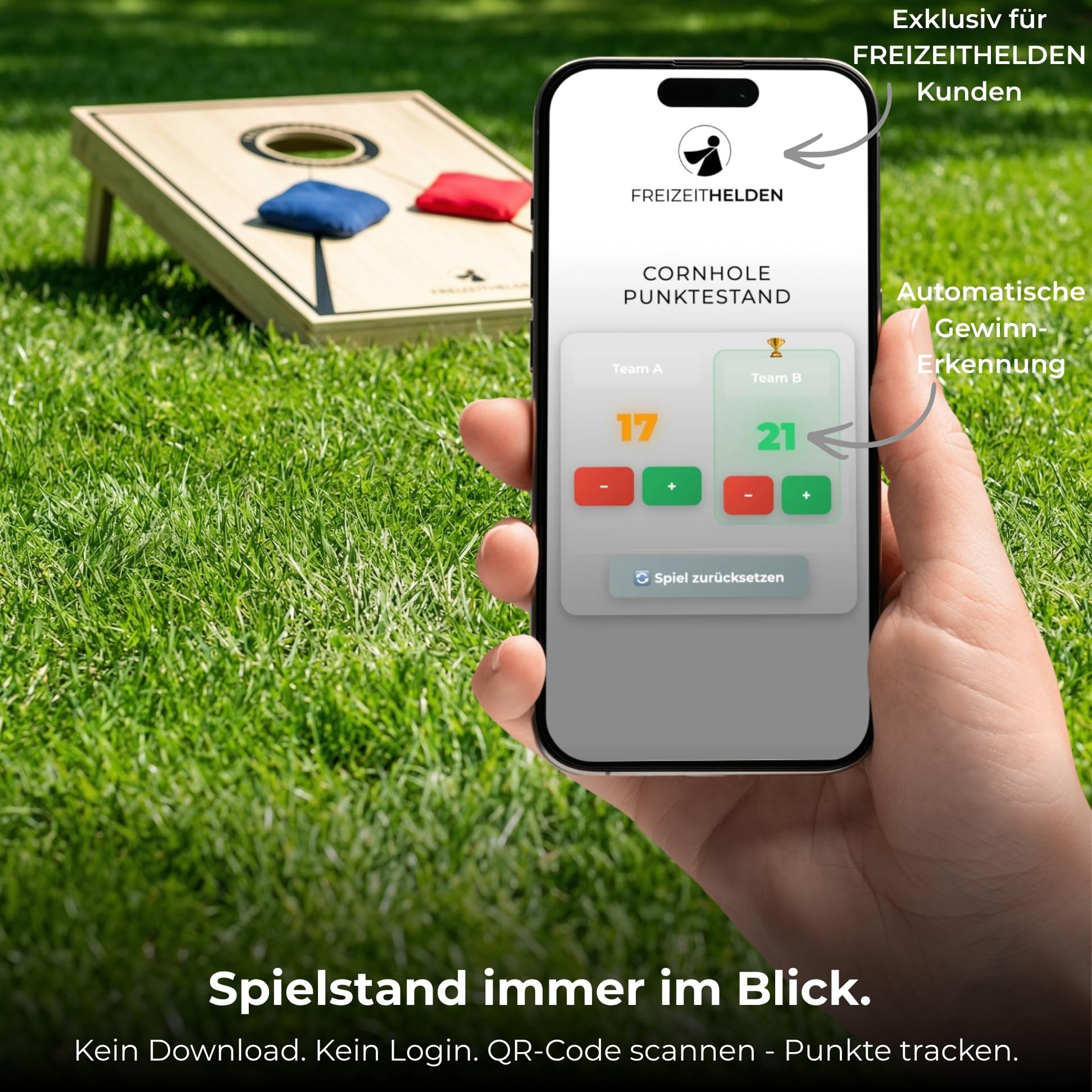Cornhole Spiel Sackloch Outdoor - Premium Set Wurfspiel für Erwachsene & Kinder