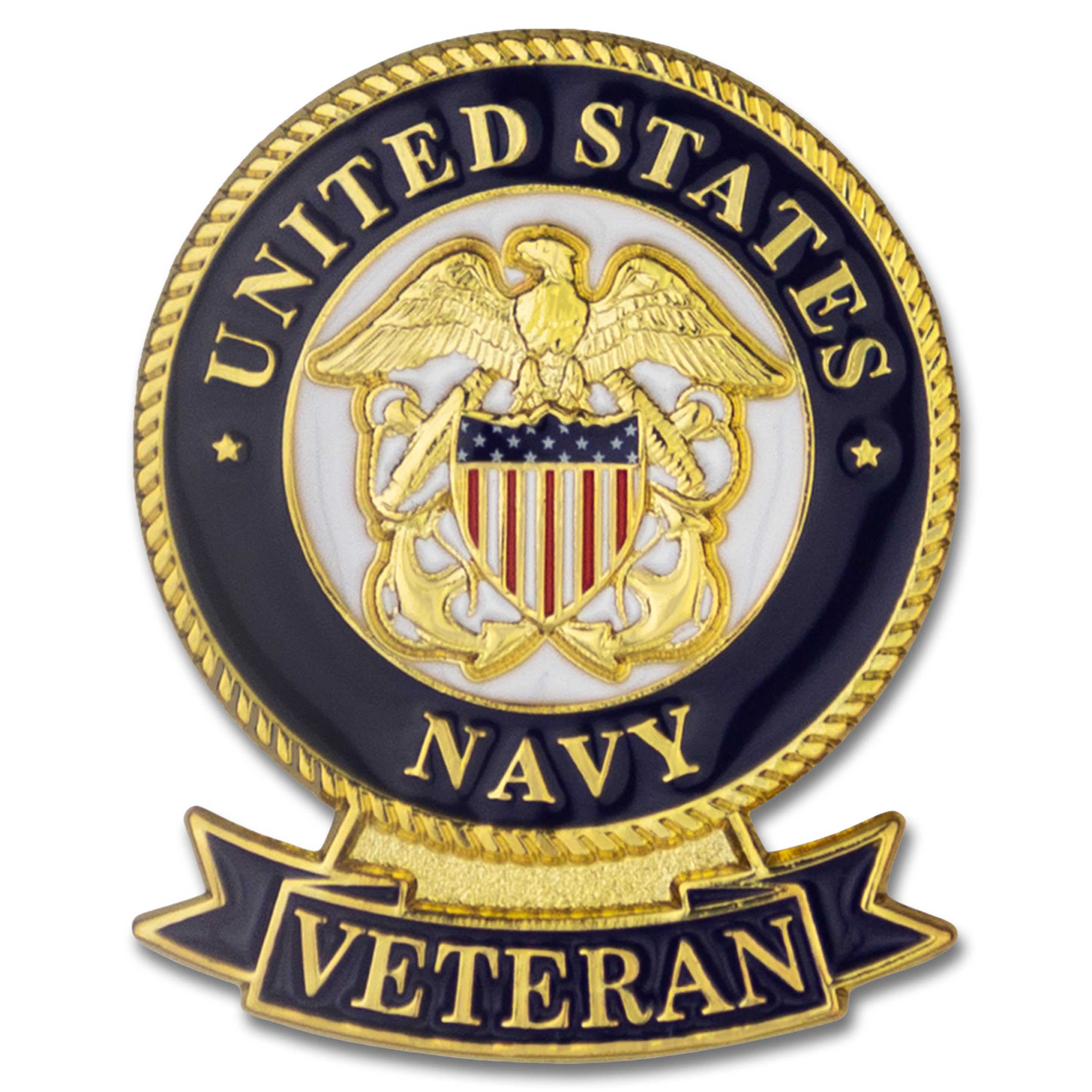 SHOP AWARDS AND GIFTS United States US Veteran Lapel Pin, Retirement and Service, 1-1/8 inch