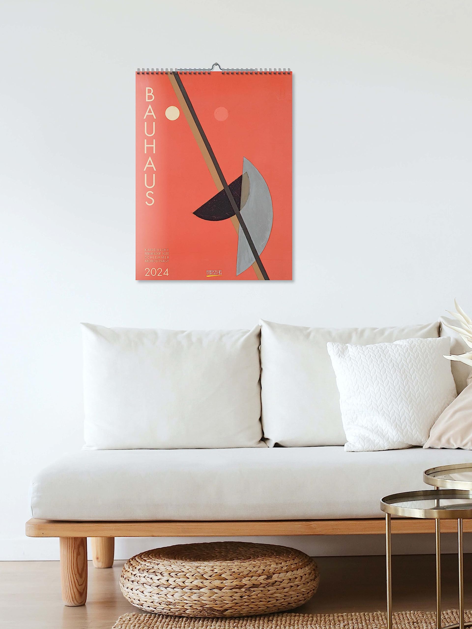 Bauhaus 2024 - Calendario de pared grande de alta calidad con obras maestras del estilo Bauhaus. Formato de la galería de arte: 48 x 64 cm.
