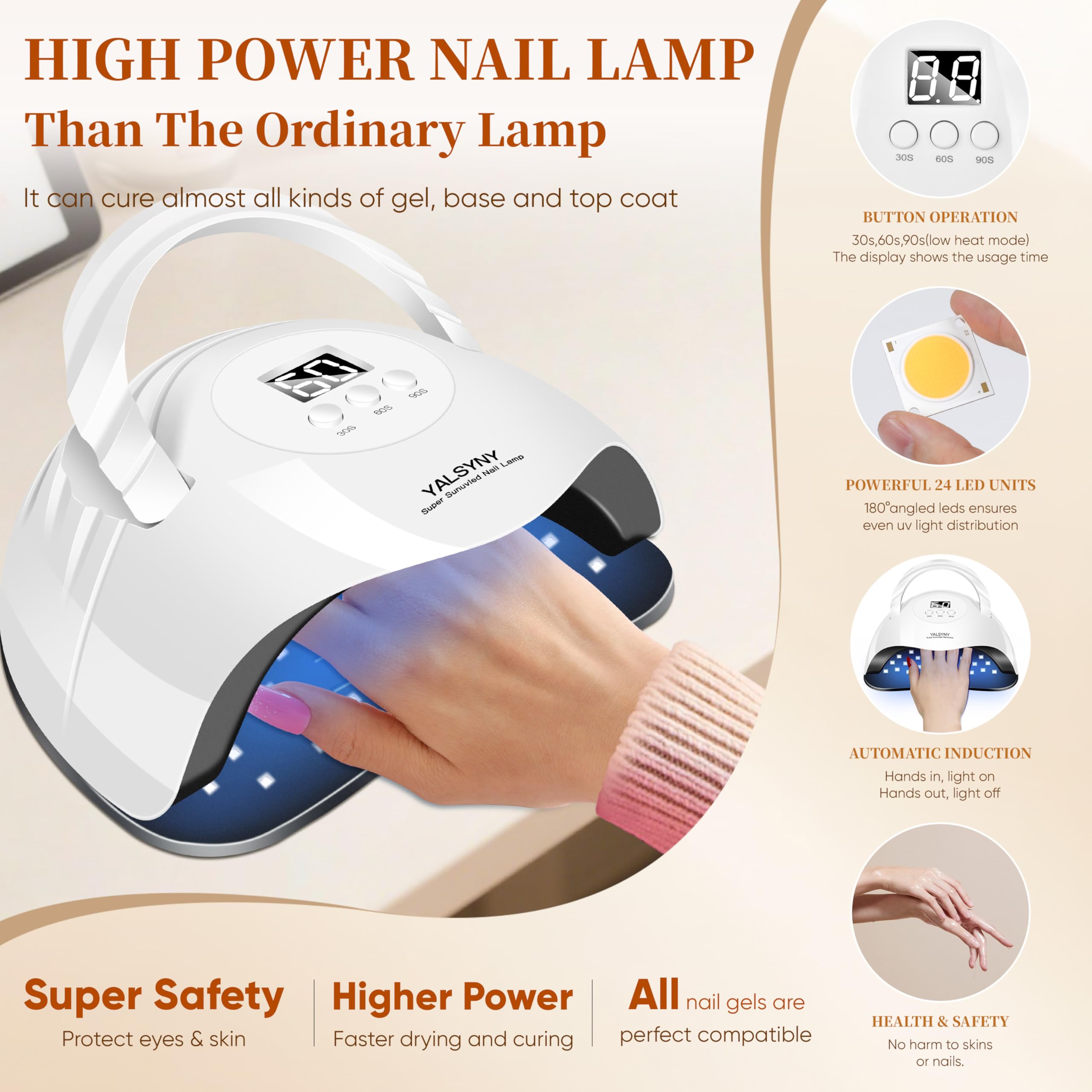 Gel Nail Polish Kit with UV Nail Lamp, Drill, Top Coats and Manicure Tools