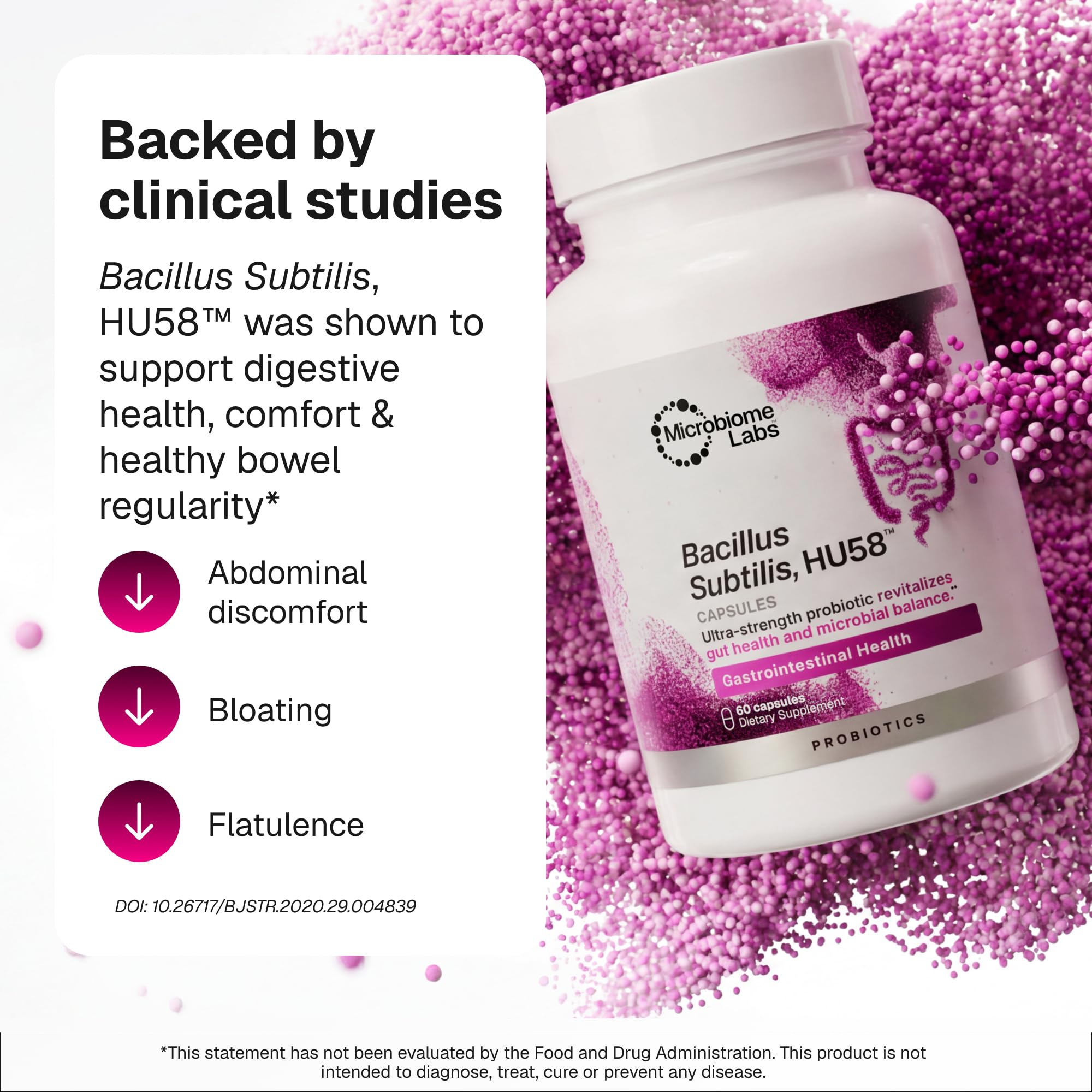 Microbiome Labs HU58, Bacillus Subtilis, Probiotic for Women & Men, 60 Ct — Amazon image 6