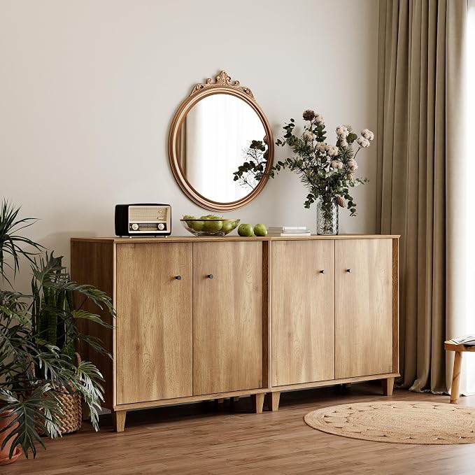 Amazon.com: FENSULN Sideboards Buffet Cabinet 2 in 1 Wide Credenza ...