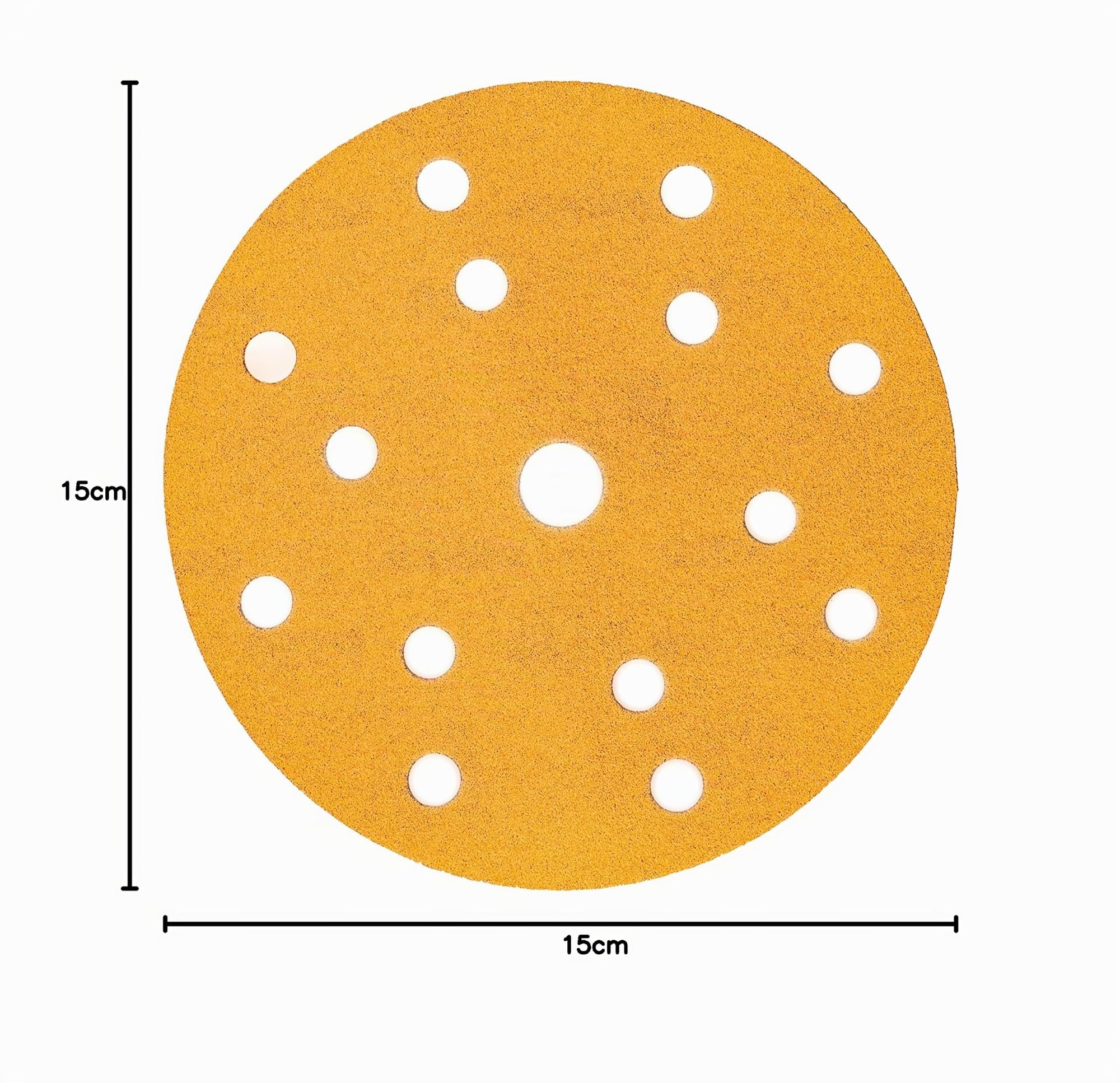Mirka Papier abrasif Gold auto-aggrippant 150 mm 15 trous P120 | Compatible avec ponceuses 15 trous haute performance idéal pour plâtre enduit bois peinture ponçage efficace durable