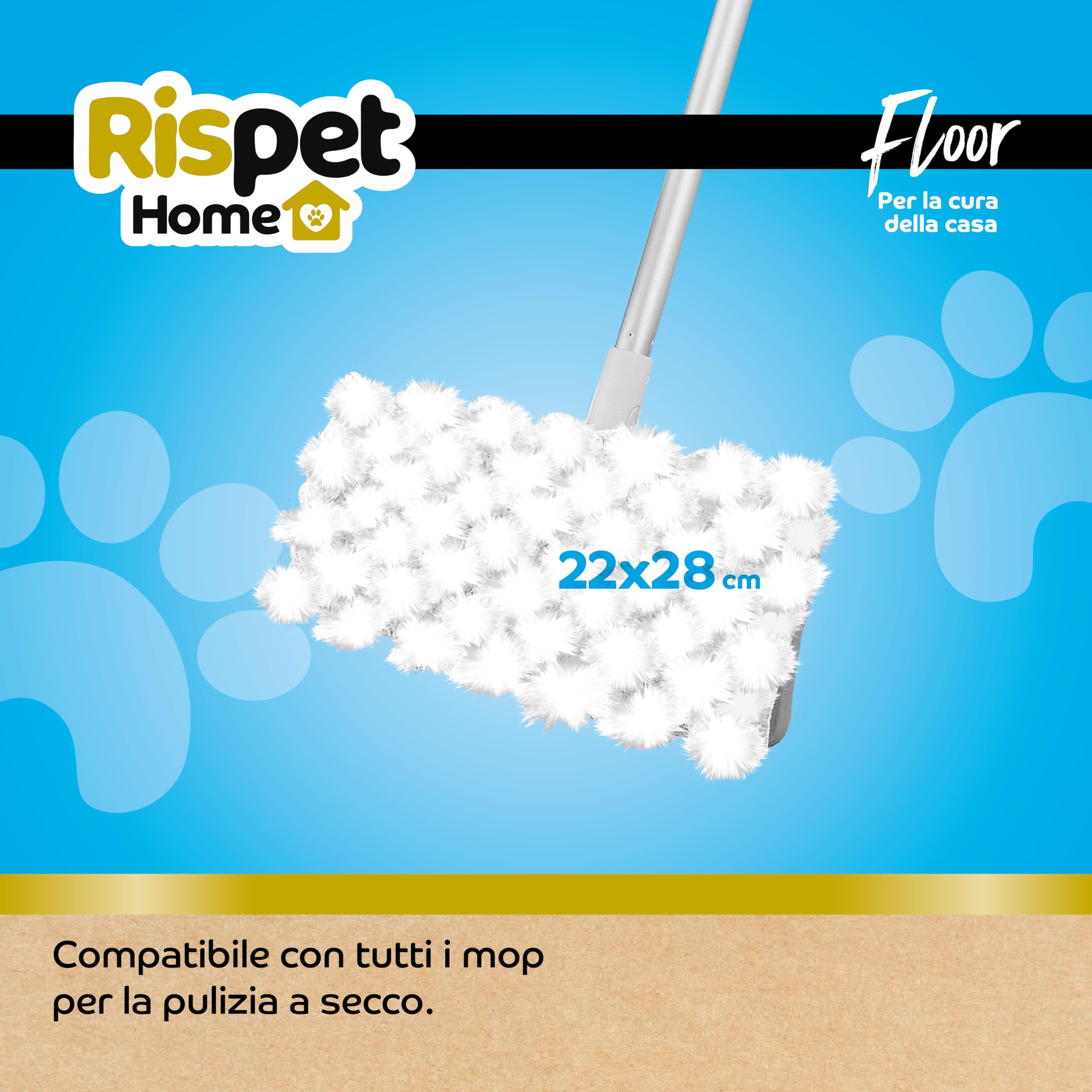 RISPET Floor Panni Microfibra 3D, Cattura Polvere-Sporco e Peli di Animali, per Tutti i Tipi di Pavimenti, 20 Unità - 5