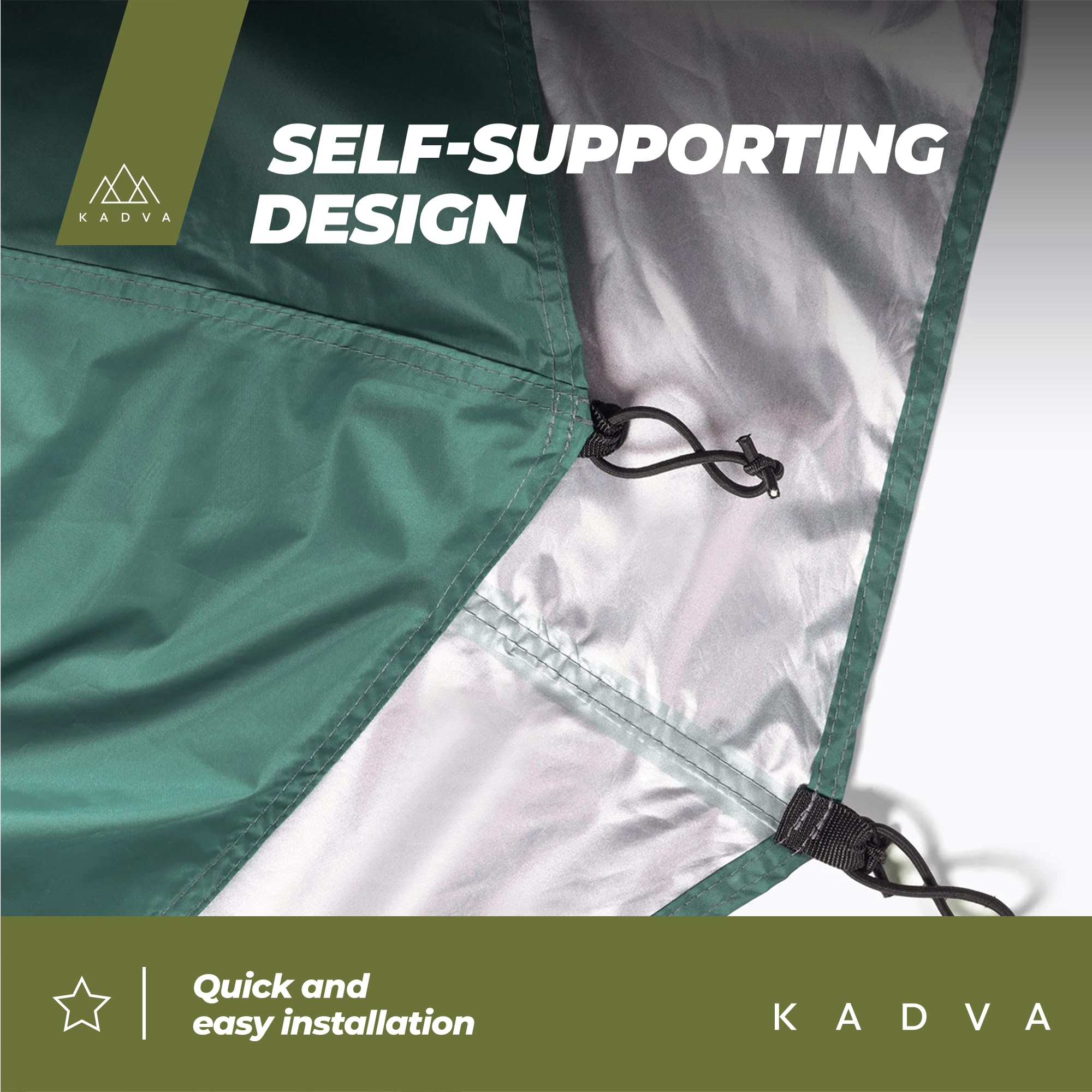KADVA CAMPdome 3 tende da lancio per 3 persone, 270 x 210 x 125 cm, impermeabile, leggero e resistente, struttura in fibra di vetro, ideale per campeggio e escursioni