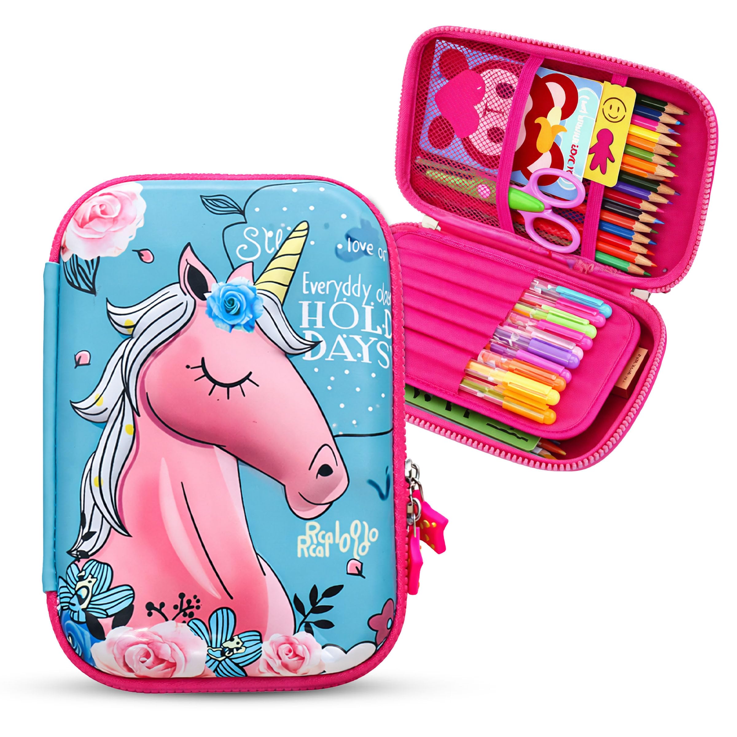 Toyshine Unicorn Hardtop Ethylene Vinyl Acetate (EVA) Pencil Pouch