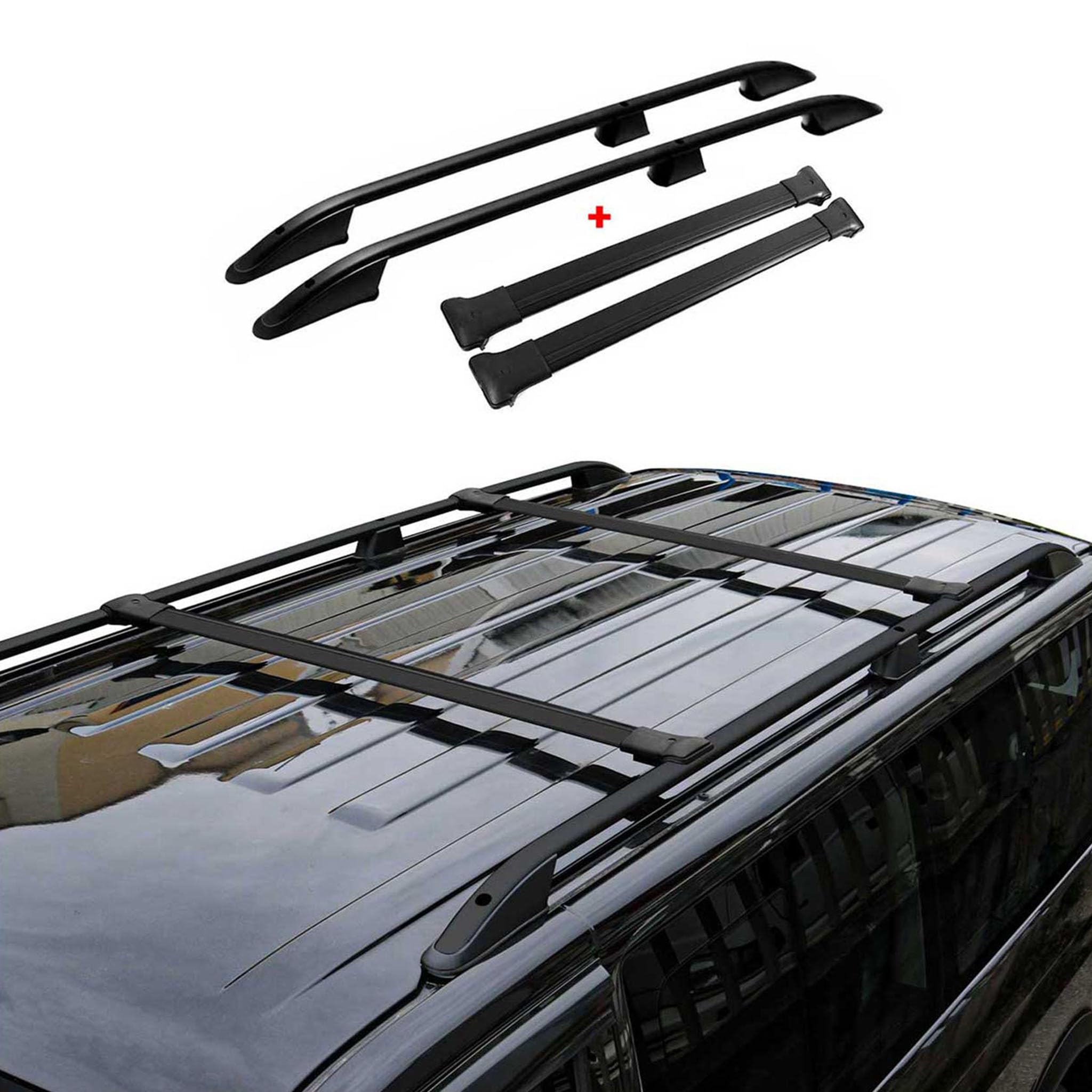 Kit Barres de Toit pour Citroen Berlingo 2018-2024 Alu Noir L1 Empattement Court