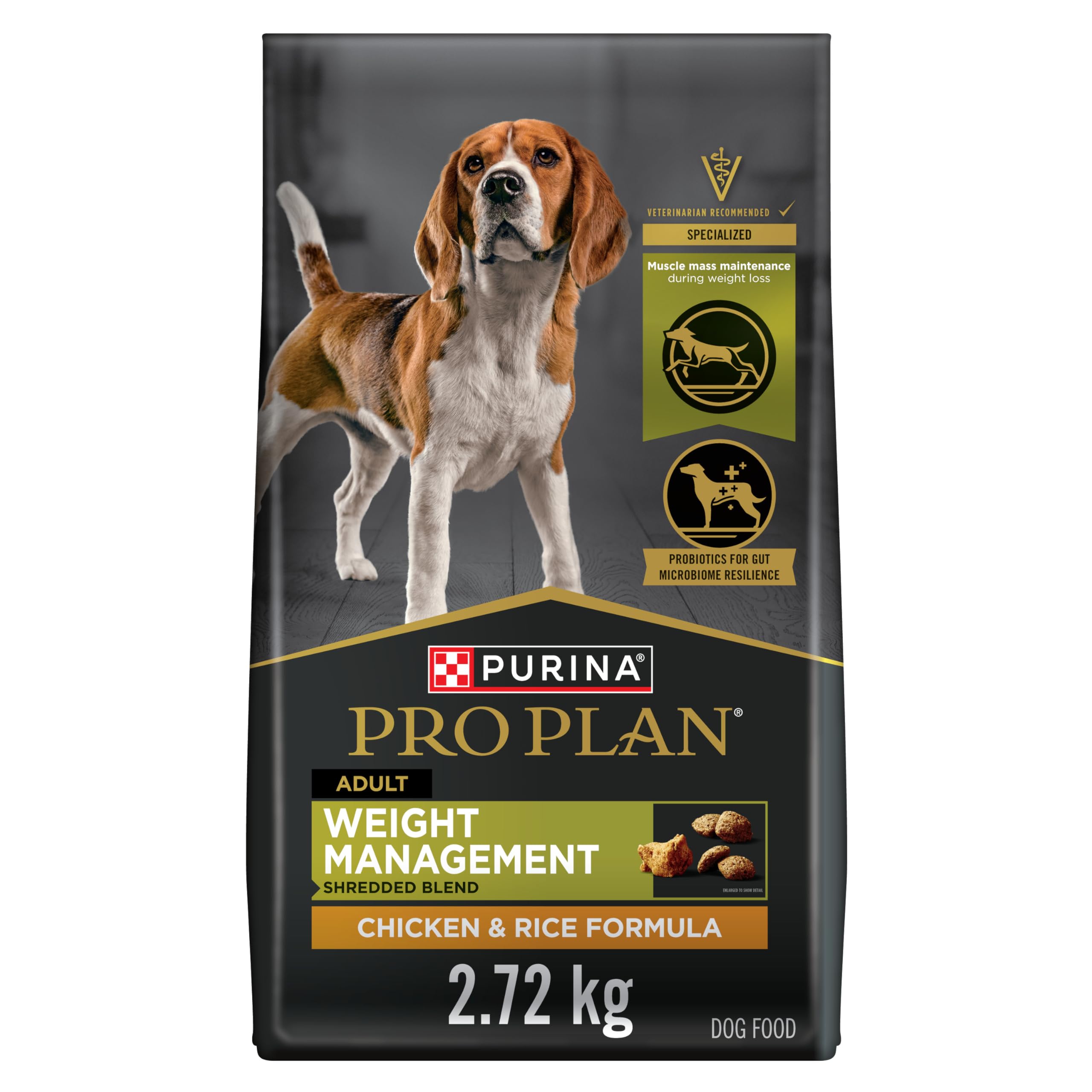 Purina Pro Plan Weight Management Dry Dog Food, Shredded Blend Chicken - 2.72 kg Bag image 4