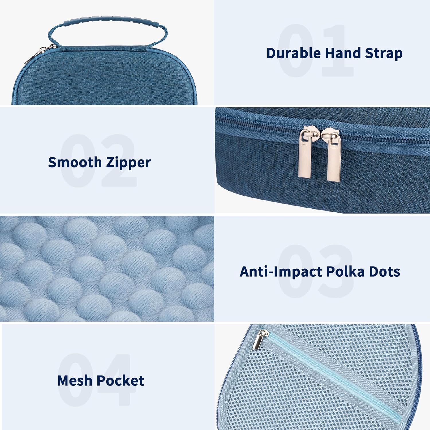 3 in 1 Silicone Cover and Case for Apple Airpods Max Headphones, AirPods Max 2/ Airpods Max Hard Case and Anti-Scratch Ear Pad Case/Ear Cups/Headband Covers Accessories (Blue)