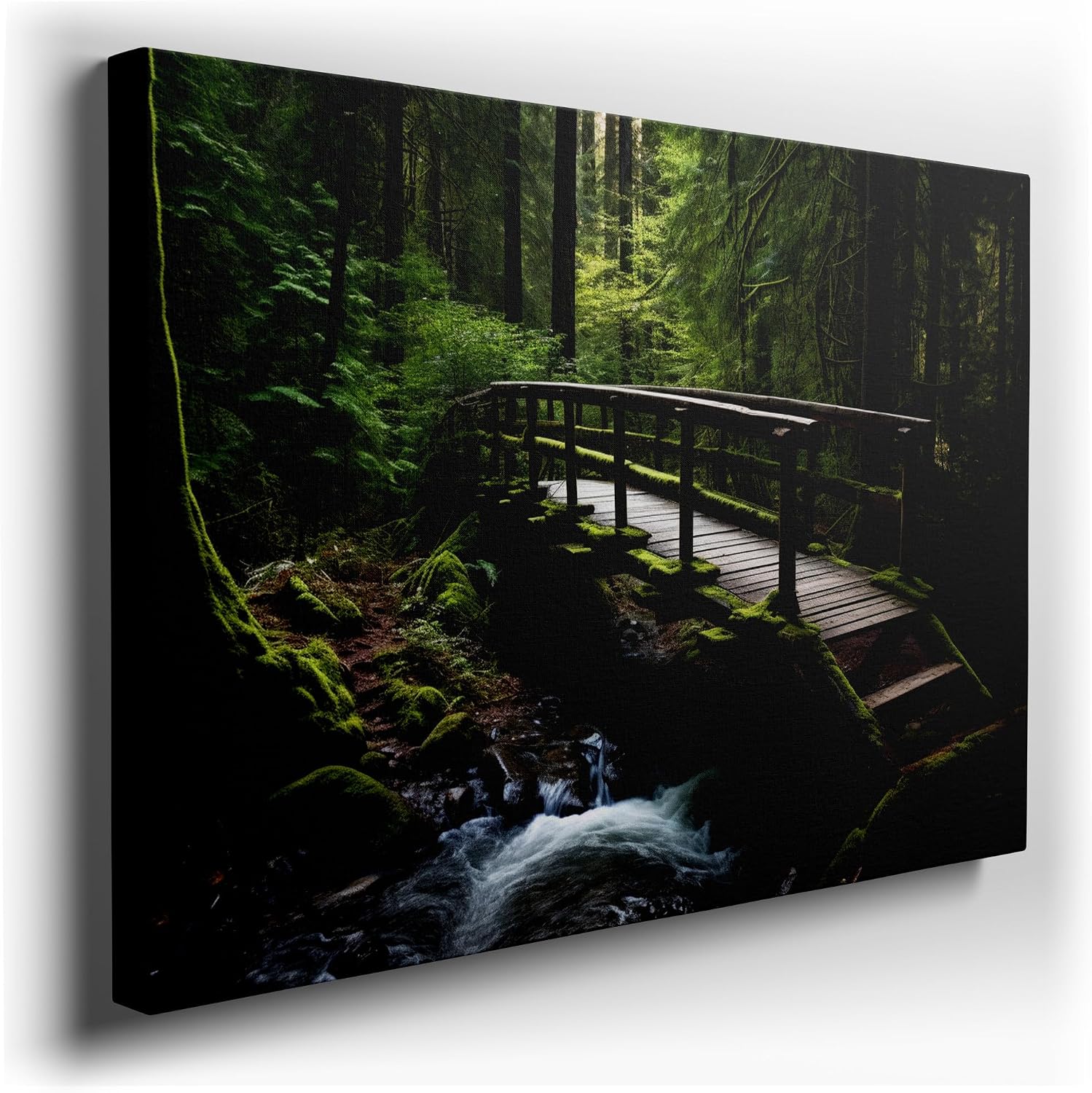 Canvas for Living room. Whispers of Serenity Hidden Within the Forest's Embrace, 27 x 18 inch Canvas Wall Art - Simplicity Embodied - Modern Home Decor