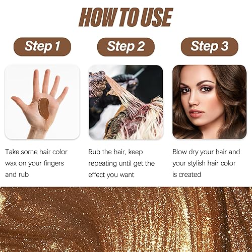 Miniatura 10 de Acosexy - Cera temporal para el cabello pomadas de cera coloridas desechables natural estilo fuerte crema de barro para el cabello para fiestas