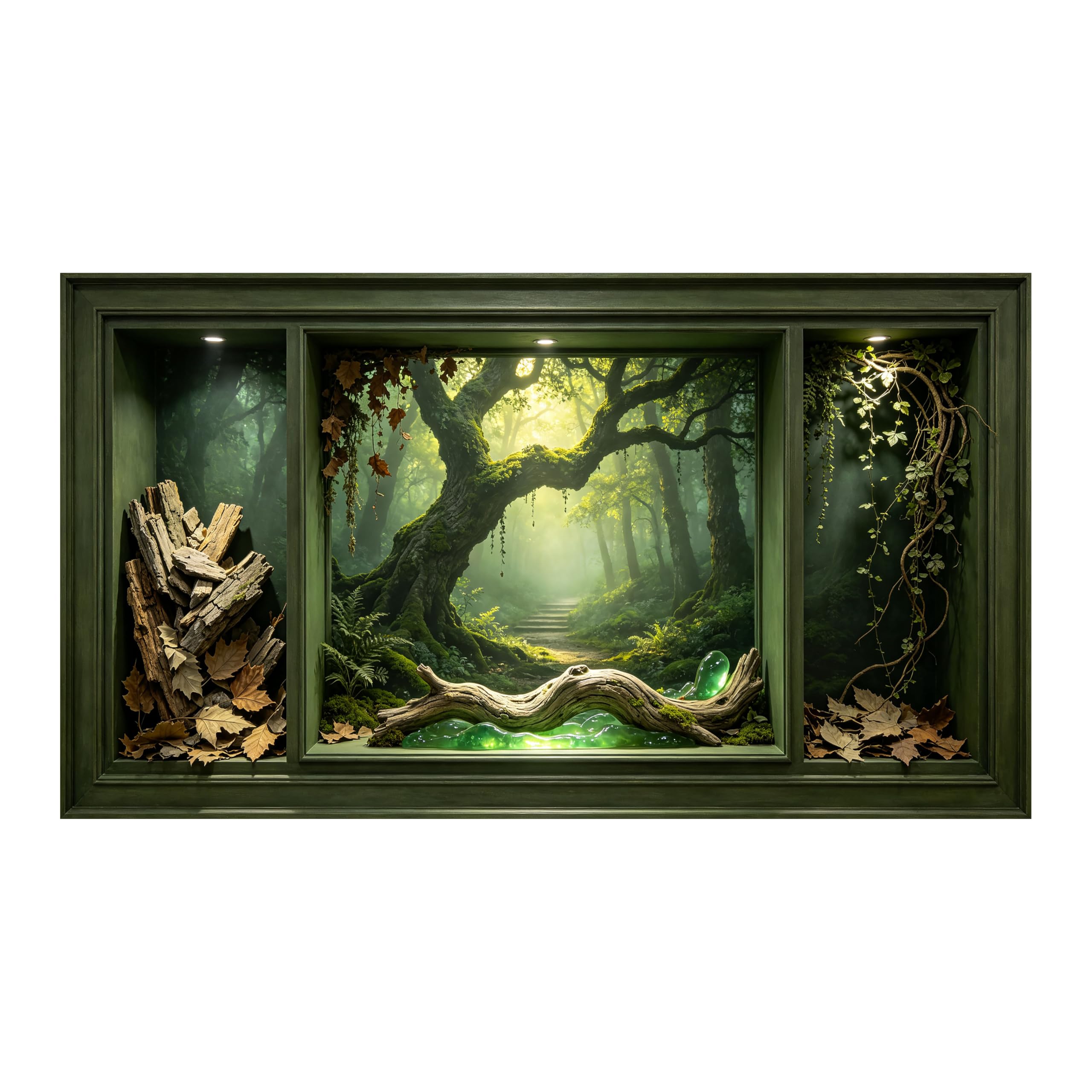 Yzpallescene Art260711133 3D Framed Wall Art Mystic Forest Woodland 3D Effect Large Size Selfadhesive Removable Wall Decor Prints Artwork For Living Room Bedroom Office