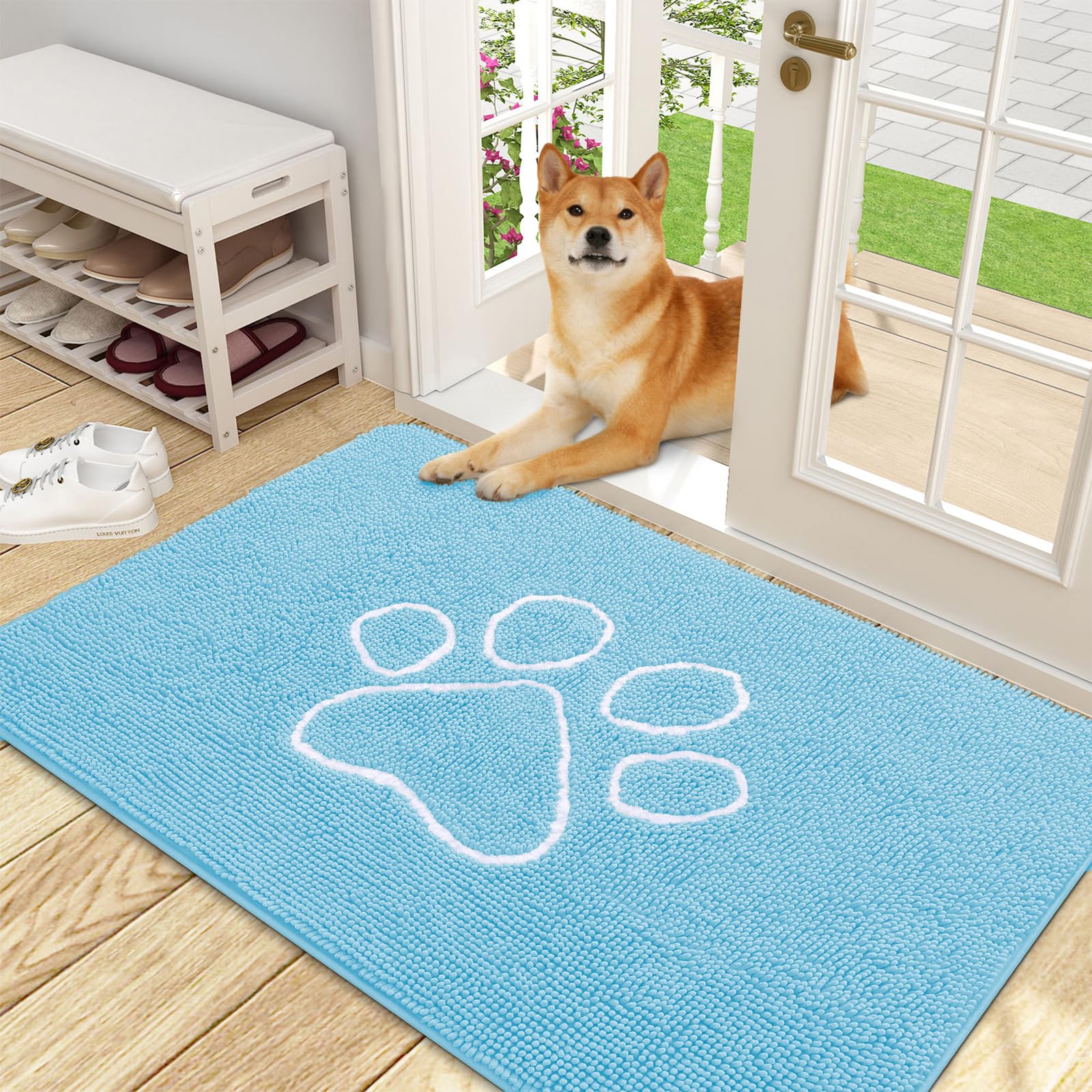 Amazon.com: OLANLY Dog Door Mat for Muddy Paws 48x30, Paw Print