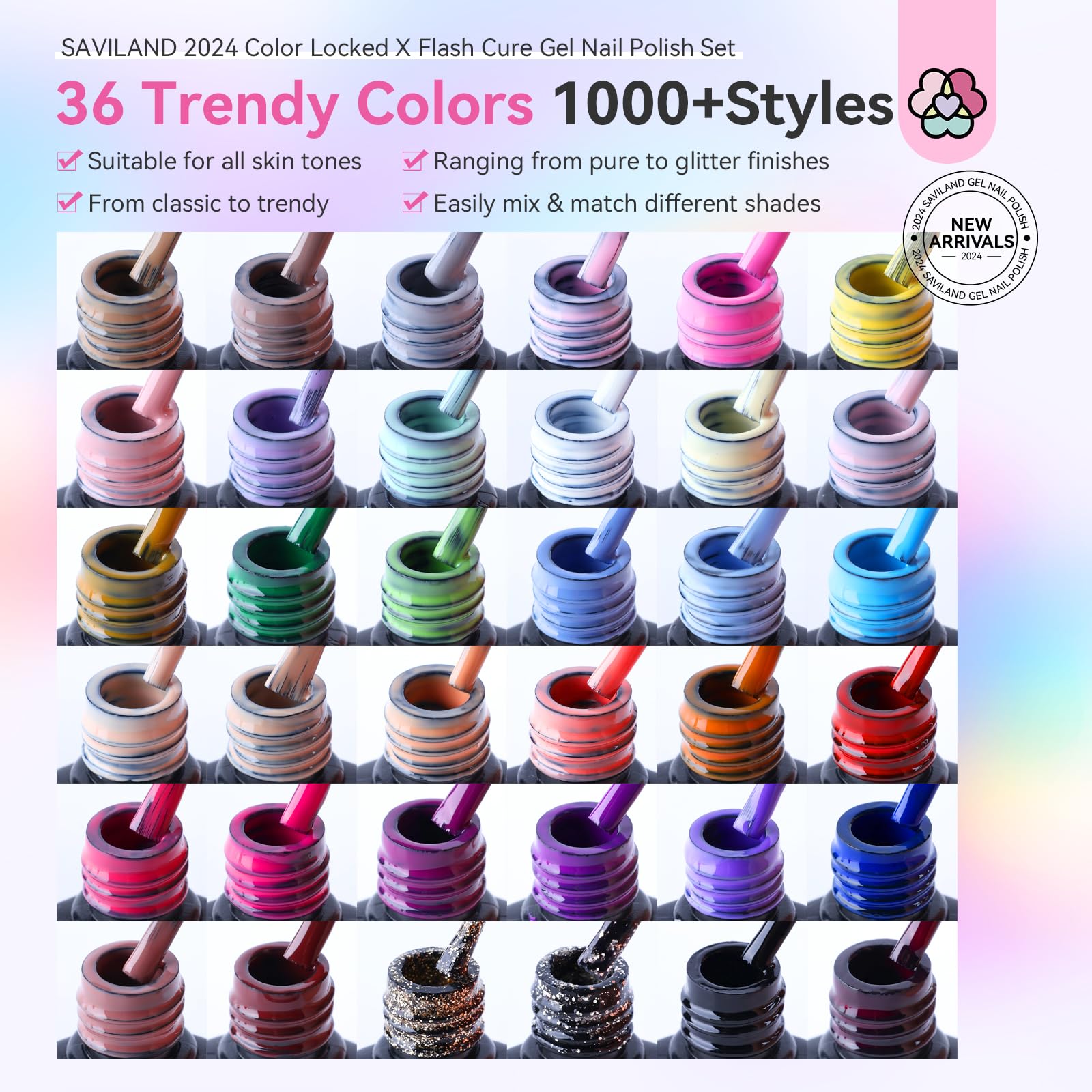 Saviland Glow in the Dark Neon Gel Nail Polish Set