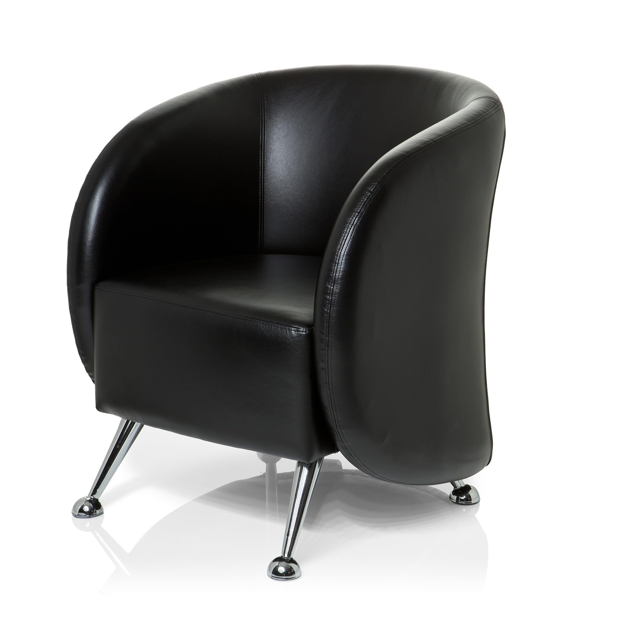 hjh OFFICE Polstersessel ST. Lucia Kunstleder Lounge-Sessel mit weicher Sitzpolsterung, 713200, Schwarz