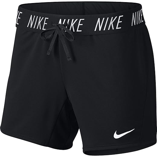 Nike Women's Dry Training Shorts, Sweat-Wicking Running Shorts Women Need for High Intensity Comfort, Black/White, S