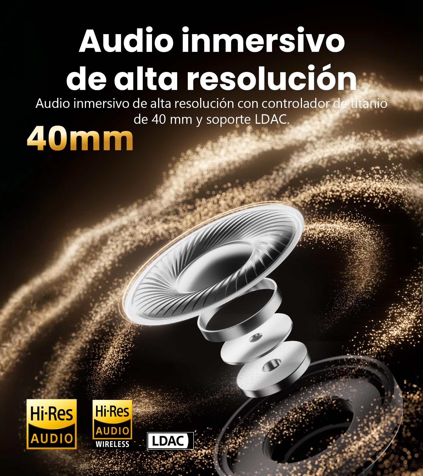 Edifier ES850NB Auriculares Inalámbricos con Cancelación de Ruido, LDAC, Audio Alta Resolución, Bluetooth 5.4, Multipunto, Control Táctil, hasta 92H Reproducción - marrón